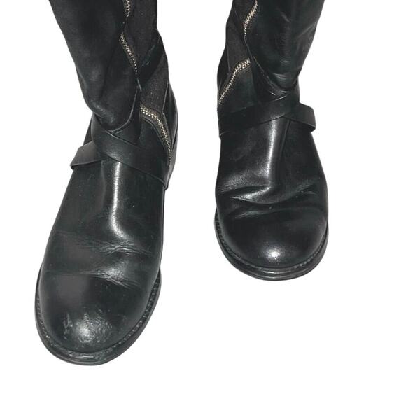 Cole Haan Dorian Stretch sz6 Leather riding boot adjustable calf ankle buckle ￼ - Picture 5 of 10